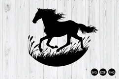 Horse Galloping In Meadow SVG, Equestrian SVG, Horse SVG Product Image 1