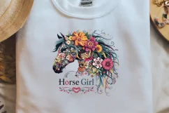 Halloween PNG, Floral Horse Girl Boho Product Image 2
