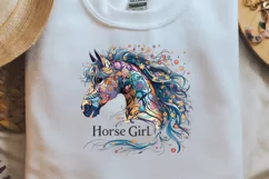 Halloween PNG, Floral Horse Girl Boho Product Image 2