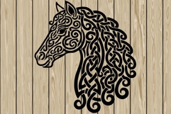 Horse head Celtic stencil silhouette SVG Product Image 1