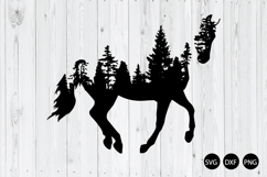 Horse With Forest SVG, Horse Double Exposure SVG Product Image 1