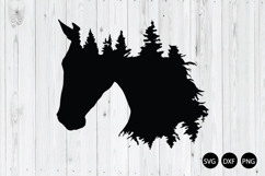 Horse Head With Forest SVG, Horse Double Exposure SVG Product Image 1