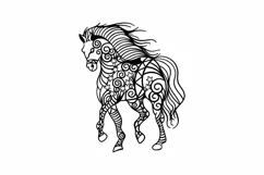horse paper cut template
