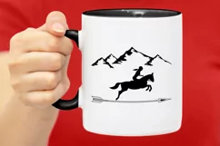 Horse Rider SVG, Arrow and Mountain PNG Product Image 3