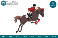 Horse Riding Machine Embroidery Design | Horse Embroidery Product Image 1