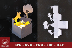 Horse Riding Papercut Lantern SVG Product Image 1