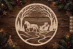 Horse Sleigh Ornament SVG Product Image 1
