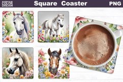Spring Animals Square Coaster | Animals Flowers Coaster Product Image 12