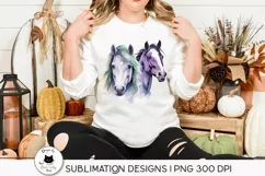 girl wearing a shirt with horses design