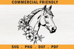 Horse SVG, Horse with Flowers SVG, Horse cut file,mare svg 8 Product Image 1