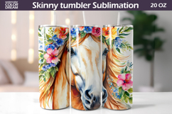 Watercolor Horse Tumbler Wrap | Farm Horse Tumbler Product Image 1