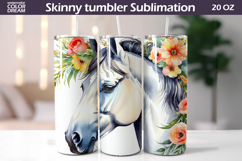 Watercolor Horse Tumbler Wrap | Farm Horse Tumbler Product Image 1