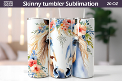 Watercolor Horse Tumbler Wrap | Farm Horse Tumbler Product Image 1