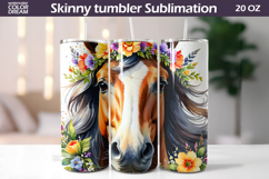 Watercolor Horse Tumbler Wrap | Farm Horse Tumbler Product Image 1
