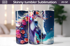 Watercolor Horse Tumbler Wrap | Farm Horse Tumbler Product Image 1