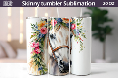 Watercolor Horse Tumbler Wrap | Farm Horse Tumbler Product Image 1
