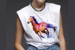 Horse Watercolor Sublimation Clipart PNG JPG Product Image 3