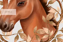 Horse with Autumn Wreath PNG illustration Product Image 3