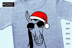 Horses With Santa Hat SVG, Christmas Farm Animals, farmhouse Product Image 2
