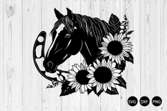 Horse With Sunflowers SVG, Horse SVG, Floral Horse SVG Product Image 1