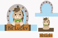 3D Horse SVG Stand Up Card Template Be Lucky Digital Cutting Product Image 3