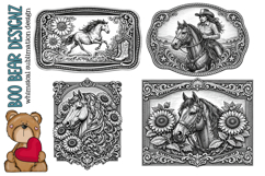 Western Floral Horse Clipart Product Image 1