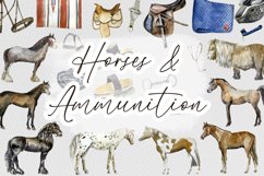 Equestrian Watercolor Clip Art Set Product Image 1