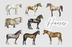 Equestrian Watercolor Clip Art Set Product Image 2