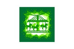 Papercut 3D Layered carousel horses Paper Cut, Laser Cut Product Image 2