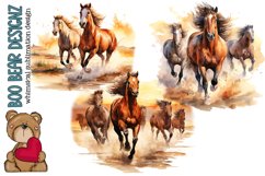 Watercolor Running Horse Clipart Product Image 1