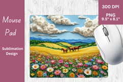 Horses in the meadow Sublimation PNG for Mouse Pad 3 Product Image 1