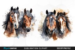 Watercolor Horse PNG Set Clipart Product Image 1