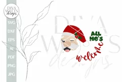 All Ho's Welcome SVG Santa Door Hanger SVG Santa svg Product Image 2