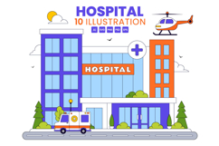 10 Hospital Building Illustration Product Image 1