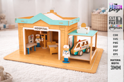 Wooden Hospital Playset Laser Cut | Dollhouse | Kids Laser Product Image 2