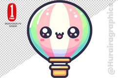 Hot Air Ballon Clipart - PNG File Product Image 1