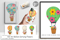 Digital Paper Floral Hot Air Balloon Product Image 1