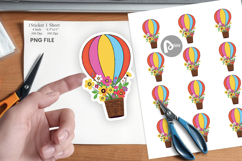 Floral Hot Air Balloon Sticker Product Image 1