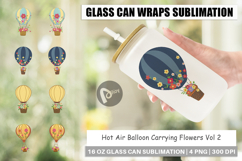 Glass Can Floral Hot Air Balloon Product Image 1
