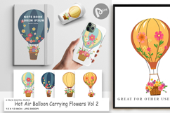 Digital Paper Floral Hot Air Balloon Product Image 1