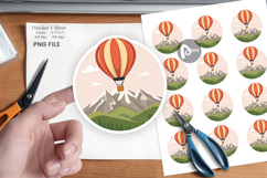 Mountain Hot Air Balloon Sticker Product Image 1