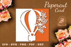 Hot Air Balloon Papercut Card SVG Product Image 1