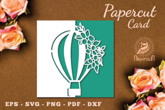 Hot Air Balloon Papercut Card SVG Product Image 1