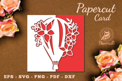 Hot Air Balloon Papercut Card SVG Product Image 1