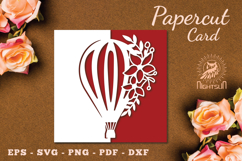 Hot Air Balloon Papercut Card SVG Product Image 1