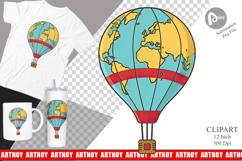 Map Hot Air Balloon Clipart Product Image 1