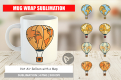 Mug Wrap Map Hot Air Balloon Product Image 1