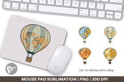 Mouse Pad Map Hot Air Balloon Product Image 1