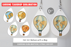 Earring Map Hot Air Balloon Product Image 1
