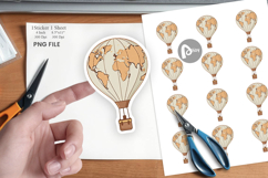 Map Hot Air Balloon Sticker Product Image 1